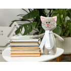 Мягкая игрушка Beastie Toys, котик с белым шарфом