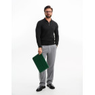 Рубашка поло мужская с длинным рукавом Terrazzo, черная, размер L/XL