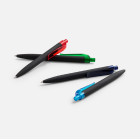 Ручка шариковая Prodir QS01 PRT-T Soft Touch, черная с красным