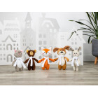 Мягкая игрушка Beastie Toys, заяц с белым шарфом